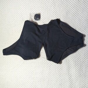 Michael Kors Ribbed One Shoulder Cutout One Piece Swimsuit